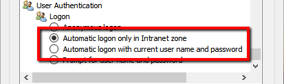 User Authentication Settings
